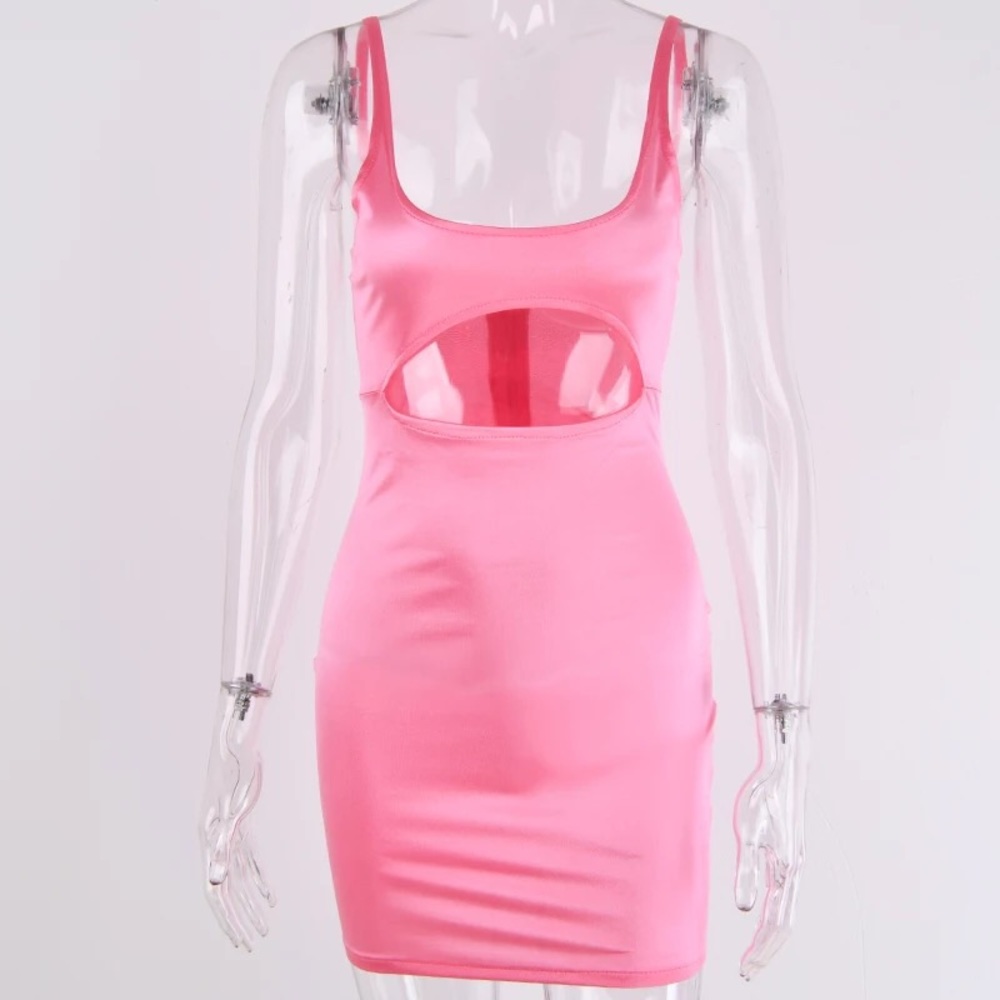 Satin Mini pink dress Kim K.